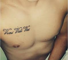 The veni vidi vici tattoo can tell the world about political struggles, economic pain, or a journey to a new religious path. Veni Vidi Vici Tatuagens Peitoral Tatuagem De Academia Veni Vidi Vici