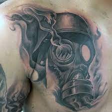 Star wars darth vader tattoo on thigh for men. 100 Gas Mask Tattoo Designs For Men Breath Of Fresh Ideas