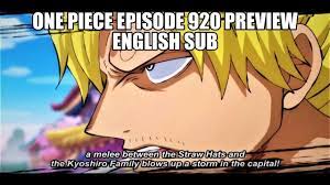 One Piece Episode 920 Preview English Sub One Piece Episodes One Piece Episode