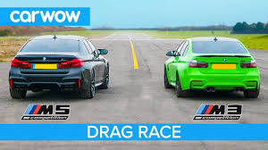 Bmw will likely say that the m5 cs has lighter seats, wheels, and brakes. Bmw M5 Comp V Bmw M3 Comp Rwd Mode Drag Race Rolling Race Brake Test Youtube