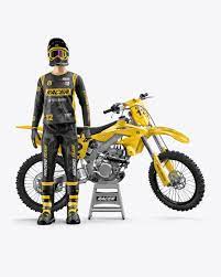 Download Motocross Racing Kit Mockup In Vehicle Mockups On Yellow Images Object Mockups
