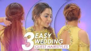Traditional south indian bun hairstyle includes lots of flowers and you can add colour by opting for red a traditional long braid decorated with hair jewels and a huge jasmine mandala on the top half makes this works best a mehndi or haldi. 3 Easy Wedding Guest Hairstyle Tutorial Diy Hairstyles For Indian Wedding Be Beautiful Youtube