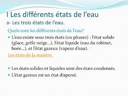 Les trois états de l'eau. I Les Differents Etats De L Eau Ii Deux Modes De Vaporisation De L Eau Iii Echanges D Energie Et Changements D Etats Pdf Free Download