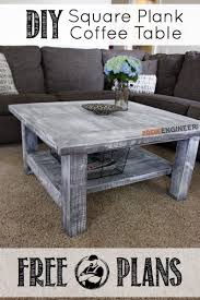 Square Coffee Table W Planked Top Free Diy Plans Coffee Table Plans Coffee Table Square Diy Coffee Table