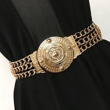 2019 Women Flower Waist Belts Fashion Ladies Floral Elastic Wide Gold Metal Belt For Dress Female Golden Chain Belt Girls 511 Womens Belts V Belts