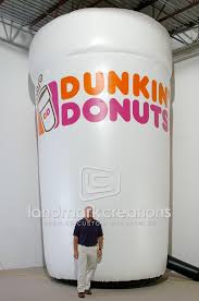 Dunkin' donuts llc, also known as dunkin, is an american multinational coffee and doughnut company, as well as a quick service restaurant. Dunkin Donuts Giant Inflatable Coffee Cup