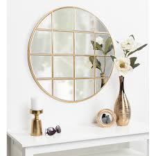 Check spelling or type a new query. Kate And Laurel Denault Round Windowpane Wall Mirror Gold 30 Diameter Overstock 24147616