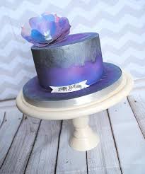 Happy birthday purple flowers and cake. Purple And Silver Flower Cake By The Cornish Cakery Cakesdecor