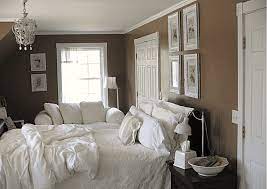 Bedroom with printed blue wallpaper and white and brown bedding striking patterns are an excellent way to bring modern style to your bedroom. Tips For Brown Bedroom Inspiration Great Ideas And Tips
