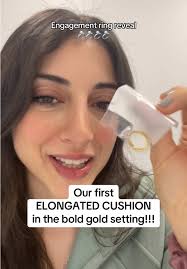 Bold Gold Elongated Cushion Engagement Ring Reveal