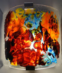 Psychedelic Fused Glass Light Sconce From Amusinglass Studio Inside Creative Gateways Sedona Fused Glass Glass Art Glass Lighting