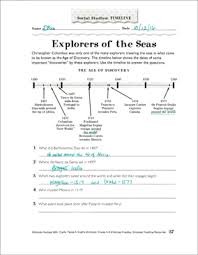 Explorers Of The Seas Social Studies Timeline Printable