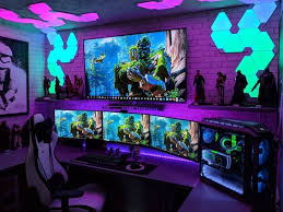Unbezahlte Werbung Advertising Rate This Setup From 1 To 10 Don T Forget To Like The Picture And Fo Video Game Rooms Video Game Room Design Gaming Room Setup