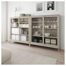 idasen vitrinekast met schuifdeuren beige 120x140 cm ikea dining room storage home interior