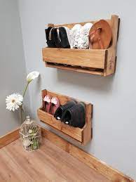 5 out of 5 stars. Handmade Upcycled Small Reclaimed Wooden Shoe Racks Rustic Vintage Shoe Display Shelf Space Saver Shoe Storage Wooden Shoe Racks Wooden Shoes Small Shoe Rack