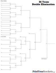 If you intend to do something like this, you will want to equip yourself with the 16 team tournament bracket. Printable 16 Team Seeded Double Elimination Bracket