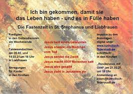 Nichts soll dich ängstigen („nada te turbe) (virtuelle) gespräche in der fastenzeit 2021 ein angebot der gruppe maria 2.0 greven für alle interessierten. Die Fastenzeit 2021 In Unserer Seelsorgeeinheit Katholische Kirche Filderstadt