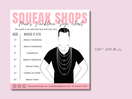 Necklace Size Chart Template, Printable Men's Necklace Size Guide Card  Template, Size Guide, Editable Men's Necklace Size Guide, Size Chart