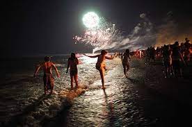 In puerto rico, tradition holds that walking backwards towards the beach and then jumping. Noche De San Juan Visitalbir