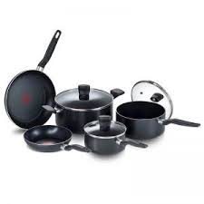 Tefal also manufactures linen care products such as steam irons3 and garment steamers. T Fal Essential 8 Piece Cookware Set