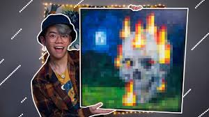 I Painted That Minecraft Skull Painting In Real Life Skull Painting Minecraft Skull Painting Minecraft