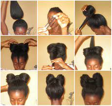 Then, wrap the hair around the base of the ponytail until you've run out of hair. Natural Hair Bow Tie Put A Bow On It Hair Style Pictorial Hair Bow Bun Bow Hairstyle Tutorial Bow Bun