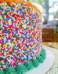 Easy Peasy Tip For Getting Sprinkles On Side Of Cake Sprinkles Birthday Cake Cake Savoury Cake