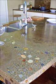 Crushed Glass Counter In Cement Concrete Kitchen Making Concrete Countertops Cement Countertops