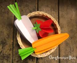 Paper Veggie Craft 3d Paper Fruits And Vegetables Paper