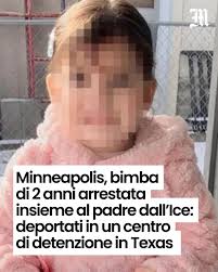 Secondo i documenti del tribunale e gli avvocati della famiglia, gli agenti  federali dell'immigrazione hanno arrestato una bambina di due anni e suo  padre a Minneapolis giovedì e li hanno trasportati in