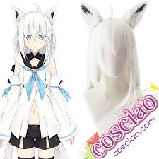 vtuber 白上フブキ コスプレウィッグ 耐熱 かつら 獣耳追加購入可能 格安 通販 かつら ウィッグ コスプレ