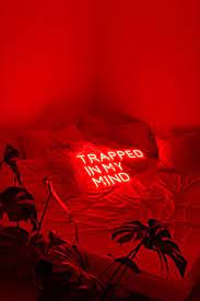Monochrome aesthetics from around the web. Trapped In My Mind Neon Beach Red Aesthetic Red And Black Wallpaper Red Aesthetic Grunge