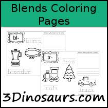Then staple the book download color & trace blends book. 3 Dinosaurs Blends Coloring Pages