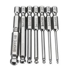 The bits store in the shaft. Broppe 7pcs 2 2 5 3 4 5 6 8mm 65mm Magnetic Ball Screwdriver Bits 1 4 Inch Hex Shank Screwdriver Bit Sale Banggood Com