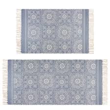 Made by machine, the area rugs are. Famibay Area Rug Sets Washable Hand Woven Cotton Rug Mats With Tassels For Living Room Bedroom Decoration Blue 60 90cm And 60 130cm Buy Online In Antigua And Barbuda At Antigua Desertcart Com Productid 176016428