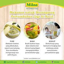 Jadi tips saya untuk membuat makanan bayi 8 bulan atau lebih yang belum tumbuh gigi adalah: Milna Pada Masa Pertumbuhan Gigi Biasanya Si Kecil Akan Menggigiti Barang Barang Yang Dapat Menekan Gusi Untuk Meringankan Rasa Gatal Dan Sakitnya Maka Sebaiknya Bunda Memberikan Camilan Bernutrisi Agar Ia Tetap Merasa