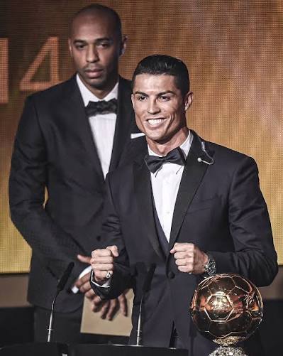 When Thierry Henry presented Cristiano Ronaldo with the 2014 Ballon d'Or 