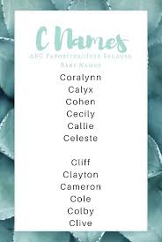 Names That Begin With C Names That Start With C C Names Abc Names Jess Because Baby Names J Names Baby Names J Baby Names