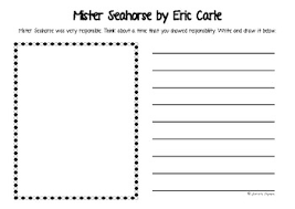I prepped a cut out seahorse shape and cut up tissue paper squares in green, blue, purple, and pink. Mister Seahorse Worksheets Teaching Resources Tpt