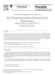 Pdf Term Of Strategic Entrepreneurship And Schumpeter S Creative Destruction Theory