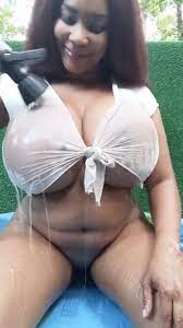 Huge black tits - Huge tits outdoors pool play
