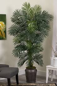 Nearly Natural 6 5ft Golden Cane Artificial Palm Tree In Metal Planter Nordstrom Rack