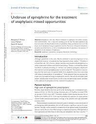 pdf underuse of epinephrine for the treatment of