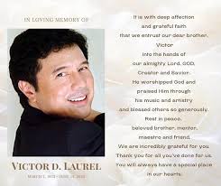 Please pray for the soul of Mr Cocoy Laurel. He died at the age of 72.
