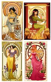 Art Nouveau Disney Princesses By Hannah Alexander Of Never Bird Designs Http Www Etsy Com Shop Neverbirddesig Art Nouveau Disney Princess Art Disney Drawings