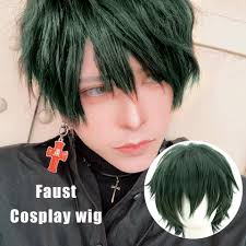 LUPU Parrucca verde scuro Cosplay Costumi di Halloween per le donne  Parrucche per capelli corti con frangia Fibra sintetica ad alta temperatura