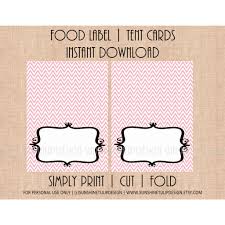 Select the text in a text box in the first section of the tent card template. Printable Pink White Chevron Food Label Tent Cards Sunshinetulipdesign