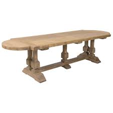 36 h x 60 w x 48 d. Large Antique French Normandy Bleached Oak Monastery Trestle Table At 1stdibs