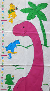 Dinosaur Growth Chart Fabric Panel Pincess Fabrics Inc