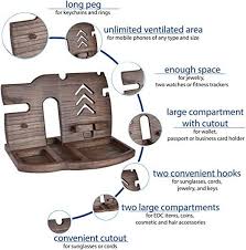 Cell Phone Stand Watch Holder Men Device Dock Organizer Wood Mobile Base Nightstand Charging Docking Stat Happy Birthday Gifts Cell Phone Stand Wooden Storage